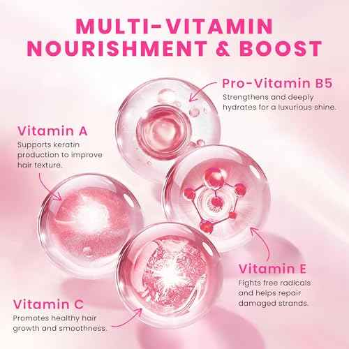 HUSSELL Hair Serum Bali Secret - no Rinse with Argan Macadamia & Avocado Oils - Vitamins A, E, Pro B5 - Conditioner for Women & Men - Travel-Size