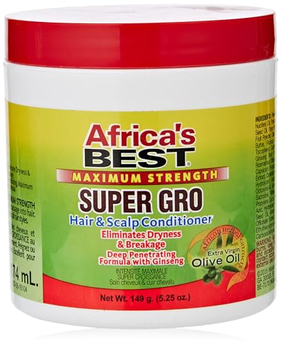 Africa's Best Maximum Strength Super Gro Hair & Scalp Conditioner, 5.25 oz