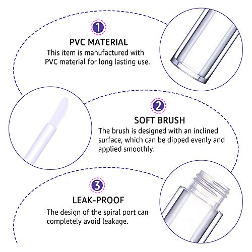 AMORIX 24 Pack Pearl Diamond Lip Gloss Tubes with Wand 5ml Empty Containers + 2pcs Syringes for DIY Lip Balm