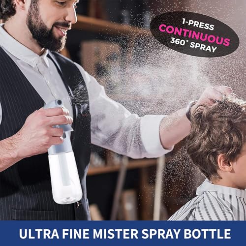 TANSHINE 6.8oz Blue Continuous Spray Bottle for Hair & Gardening
