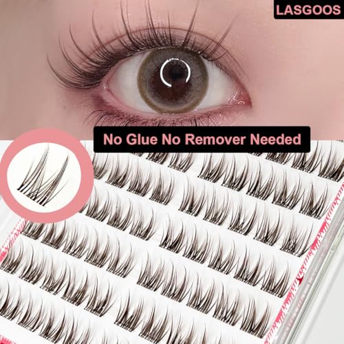 Brown Self-Adhesive Fluffy Eyelashes 80 Clusters 10-13mm 5D
