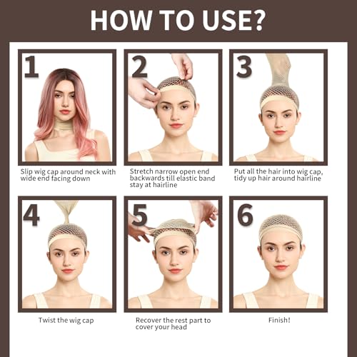 Fandamei Wig Cap 2 Pack - Mesh Hair Net for Long Hair