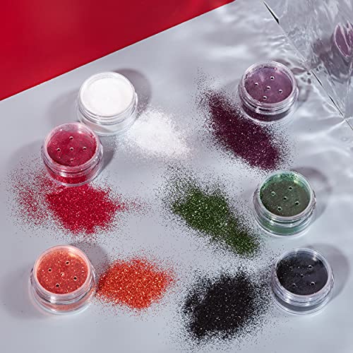 Halloween Glitter Shakers by Moon Terror - Set of 6 - SFX Make up, Festival Glitter for Face Body Hair, Special Effects Make up - 0.17g