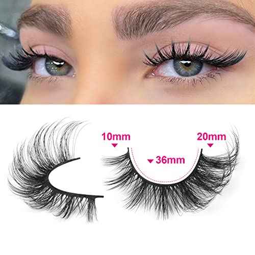 False Eyelashes Wispy Lashes Natural Look Fake Eyelashes Cat Eye Lashes Mink Fluffy Strip False Lashes Fox Eye Lashes Pack 7 Pairs ALICROWN