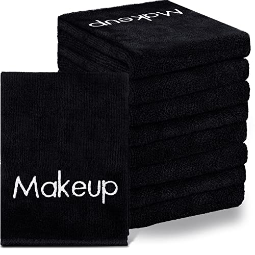 Shimeyao 20 Pack Makeup Towels Black Makeup Washcloths for Face Microfiber Remover Cloth 13x13 Inch Quick Dry Face Towels for Cleansing Hand