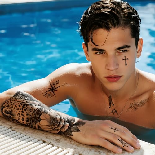 Flower Temporary Tattoos, 92 Sheets Waterproof Fake Tattoos for Women