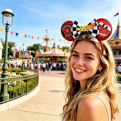 Red Car Mouse Ears Headband – Sequin Theme Park Costume