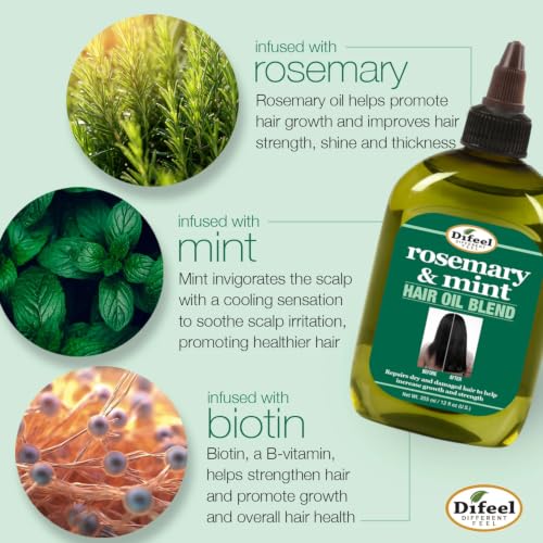 Difeel Rosemary Mint Hair Oil with Biotin for Growth - 7.1 oz