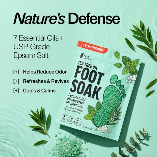 Tea Tree Oil Foot Soak with Epsom Salt for Calluses & Dry Feet - 16 oz