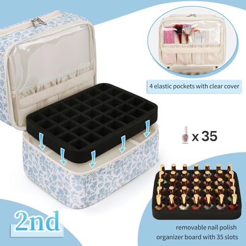 CUBETASTIC Nail Polish Organizer Case - Holds 45 Bottles