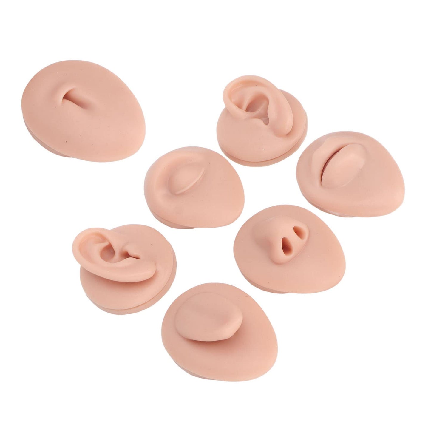 Soft Silicone Flexible Model Body Part Displays Set, Silicone Tongue Mouth Navel Ear Model for Piercing Practice and Jewelry Display Acupuncture Teaching Tool, Education (Medium