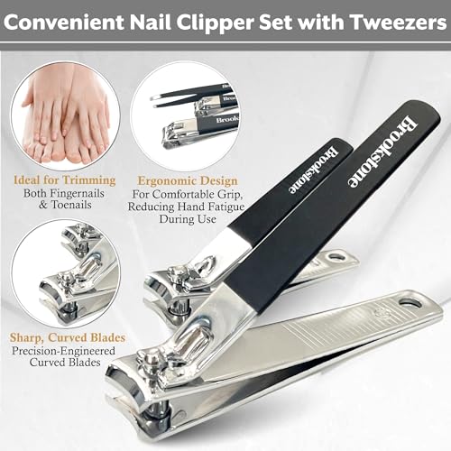 Premium Stainless Steel Nail Clippers Set with Non-Slip Grip