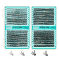 Lash Clusters 4 Style Cluster Lashes 640PCS Eyelash Extension 30D+40D+50D+60D Individual Lashes DIY Lash Extension Natural Black Cluster Eyelash Extensions at Home for Beginners(D-Mix9-16mm)
