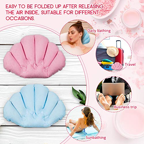 Jetec 2-Pack Inflatable Bath Pillow with Suction Cups