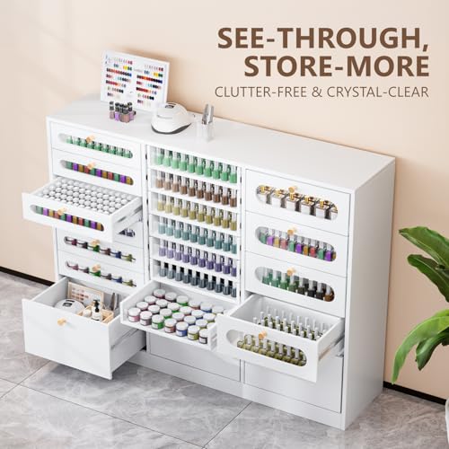 OmySalon 47.2" Nail Polish Organizer Cabinet - 20 Drawers