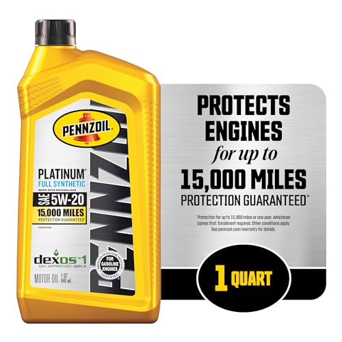 Pennzoil Platinum Full Synthetic 5W-20 Motor Oil (1-Quart, Single)