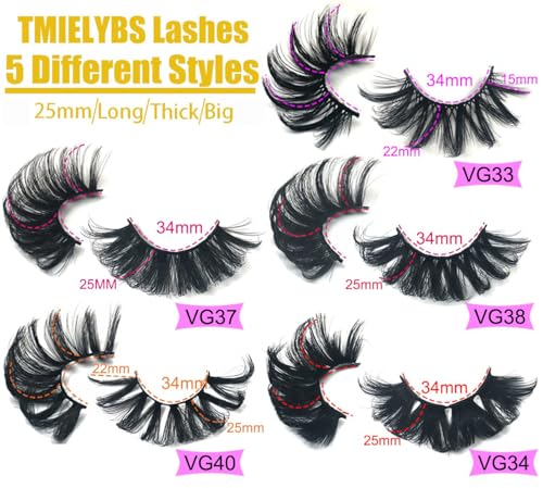 25MM Mink Lashes - 20 Pairs Dramatic 5D Full Volume