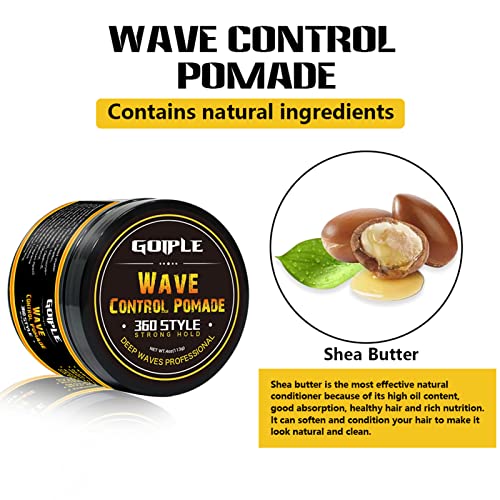 Natural Wave Pomade for Men - Water-Based Hair Cream 4oz