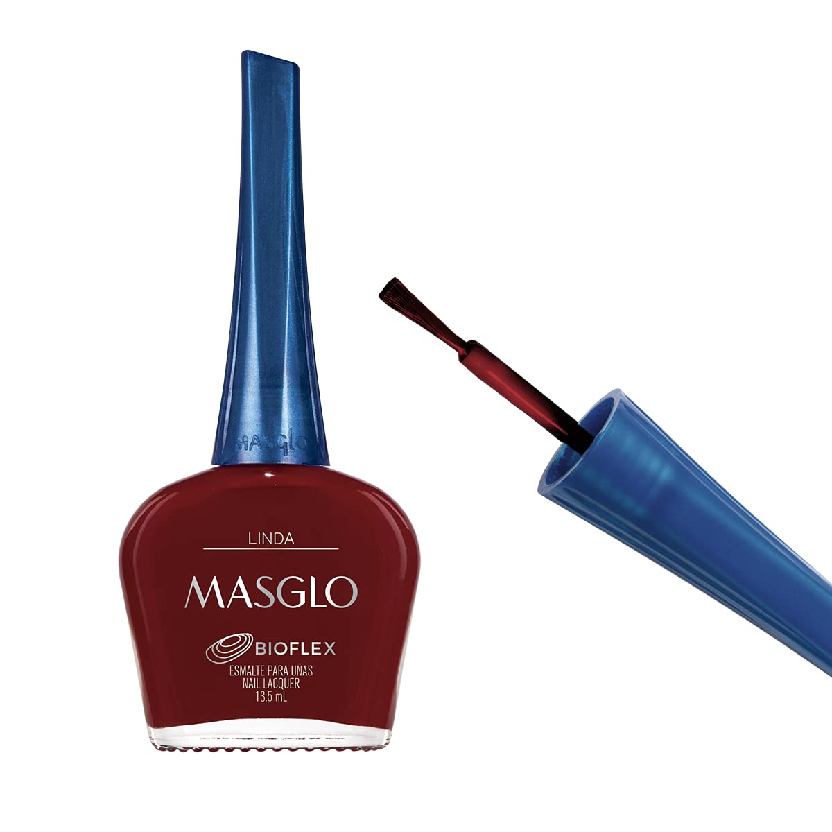 MASGLO Nail Polish Glamour Set 4 Pcs Favorite Shades of Red Color - Kit 4 Esmaltes Colores Rojos 0.5 Fl. Oz.