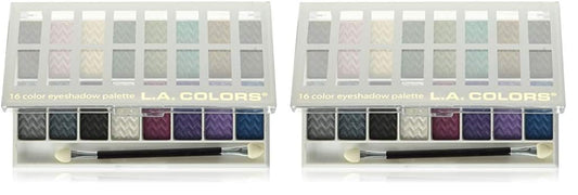 L.A. COLORS 16 Color Eyeshadow Palette, Smokin', 0.95 Oz,Powder (Pack of 2)