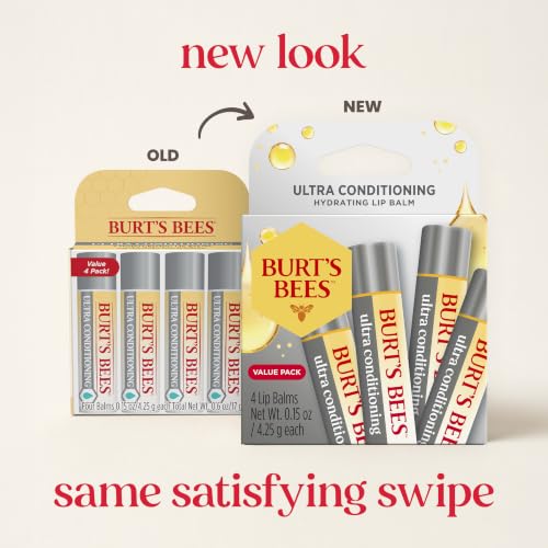 Burt's Bees Ultra Conditioning Lip Balm, 4-Pack 0.15 oz