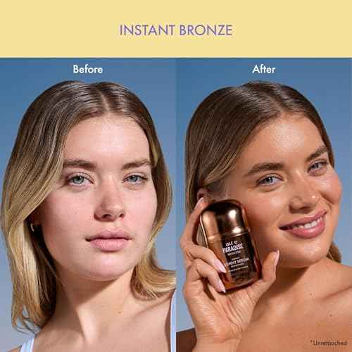 Isle of Paradise Sunny Serum - Bronzing Serum with Squalane, Niacinamide, and Jojoba Oil - 4-in-1 Instant Self Tan Primer, Base, Highlighter, and Body Bronzer - 1.01 fl. Oz