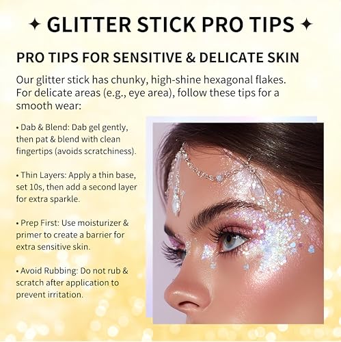 Body Glitter Stick - Waterproof Holographic Sequins for Rave & Festivals