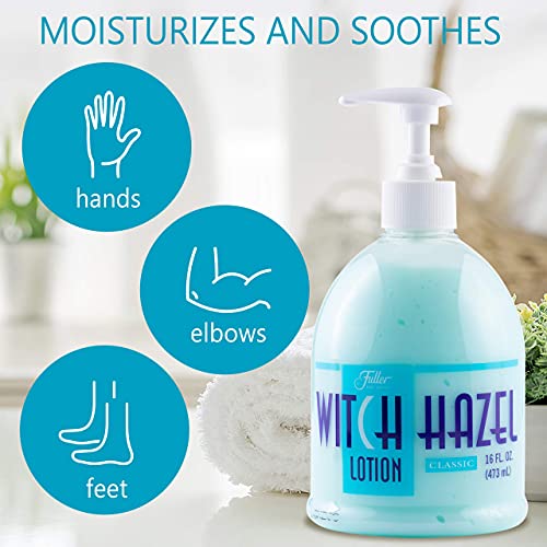 Fuller Witch Hazel Lotion, Unscented ? 16 fl oz | Lightweight Daily Moisturizing Lotion with Witch Hazel Extract | Gentle Formula for All Skin Types (16 Oz, scented)