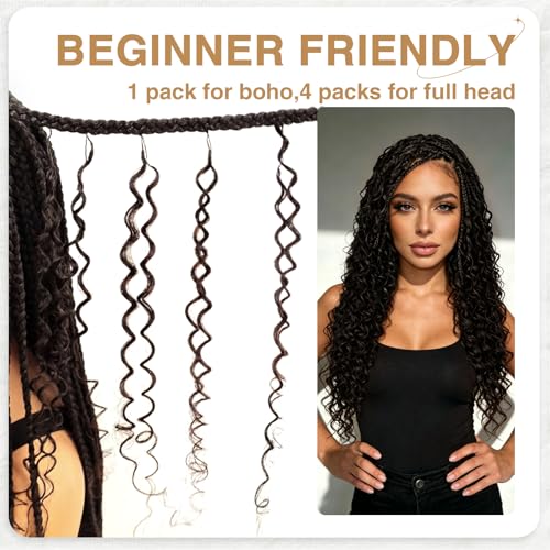 Deep Wave Crochet Hair - Pre-Separated Human Hair for Black Women, 18 Inch, Dark Brown
