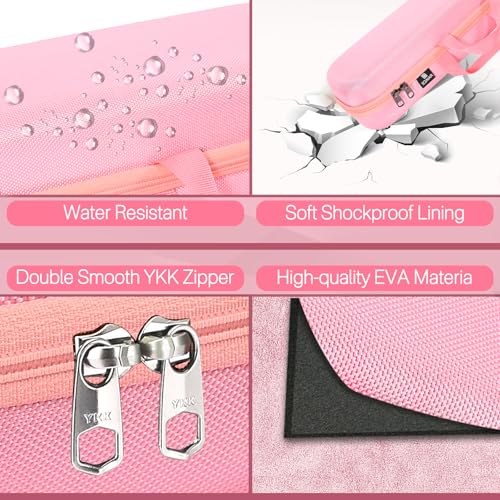 RAIACE Hard Carrying Case Compatible with dyson airstrait straightener, Travel Storage Bag. (for sale is case only) - Pink