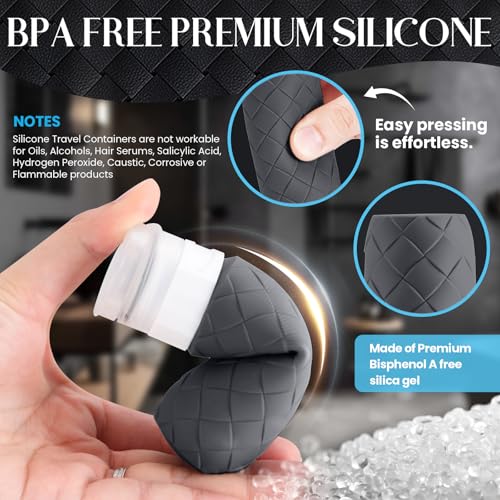 TSA Approved Travel Bottles for Toiletries - Silicone, Leak-Proof, 3oz