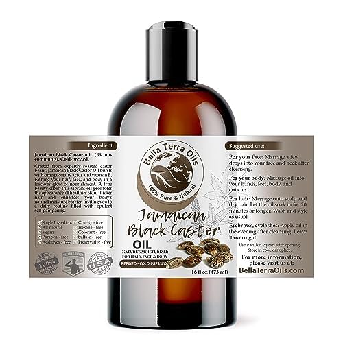 Bella Terra Oils - Black Castor Oil 16oz - A Symphony of Nutrients, Unveiling the Secret of Luxuriant Skin