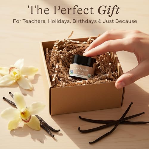 USDA Organic Vanilla Lip Scrub - Exfoliating Sugar Scrubber