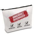 FOTAP PHD Gift Doctorate Makeup Bag Dangerously Overeducated Zipper Pouch Graduation Gift Bachelor Makeup Bag Master¡¯s Gift Doctoral Student Gift (Dangerously)