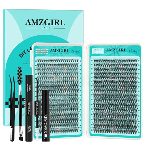 DIY Eyelash Cluster Kit - 640 Pcs 30D/40D Extensions with Bond & Seal