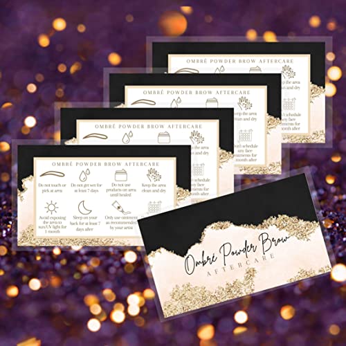 Ombre Powder Brow Aftercare Cards 50 Pack | Business Card Size