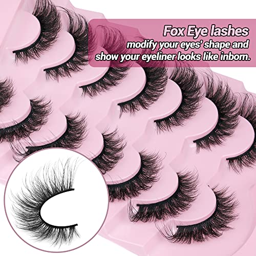 Fox Eye Lashes 20MM D Curl Faux Mink - 7 Pairs