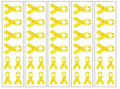 120 Yellow Ribbon Temporary Tattoos - Bone Cancer Awareness