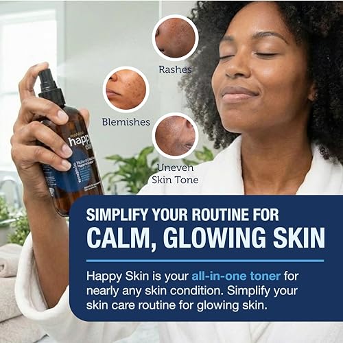 Happy Skin Hypochlorous Acid Spray for Face Travel Size ? Extra Strength Natural Full Body Cleansing Toner for Acne ? Soothe, Hydrate & Repair Dry, Sensitive Skin ? pH Balanced, Non-Toxic 2oz