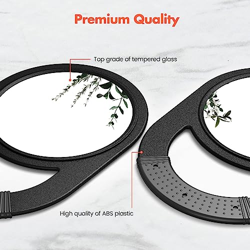 TASALON Unbreakable Hand Mirror with Anti-Slip Grip - 11"