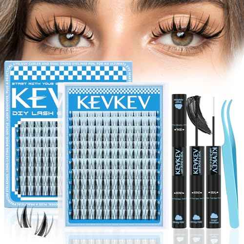 Fairy Lash Clusters Kit Manga Lash Extension Kit Invisible Band Anime Spiky Lash Clusters Eyelash Clusters Kit with Lash Bond and Seal(Fairy Kit-8-18mix)