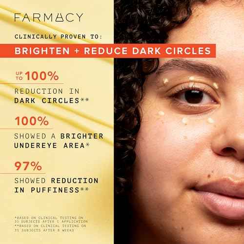 Farmacy Wake Up Honey Vitamin C Eye Cream - Brightening Under Eye Cream for Dark Circles + Puffiness - Enriched with Cranberry Peptide to Smooth Wrinkles Over Time (15ml)
