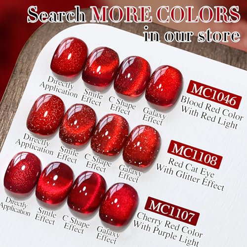 Double Rhythm Cat Eye Gel Nail Polish - Blood Red 15ml