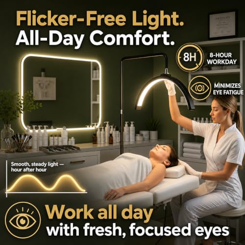23-Inch Half Moon Lash Lamp - Adjustable LED Light for Beauty