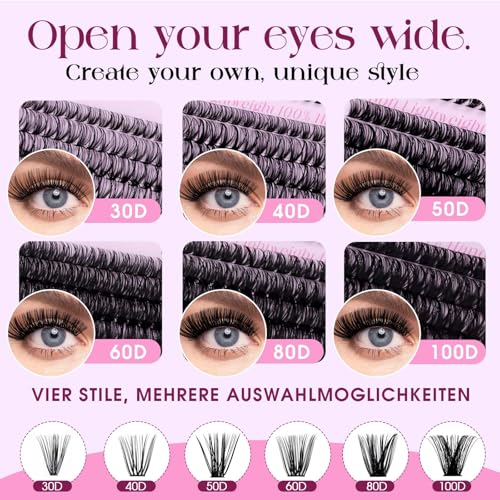 WENDY LASHES 30D-100D Cluster Lashes DIY Kit 10-16mm