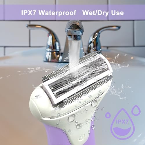 Electric Razors for Women & Bikini Trimmer-Waterproof Cordless for Shower,Travel | Hypoallergenic Foil Shaver for Legs,Underarms,Bikini Line,Wet/Dry Use,Orchid/P9OL