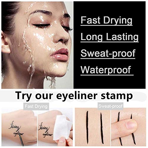 Double-headed Eyeliner Stamp Winged,Waterproof and Smudge proof 4 Pens Eyeliner Stamp. Perfect Wing Cat Eye Stamp, Long Lasting Liquid Eye Liner, Hypoallergenic and Easy to Use