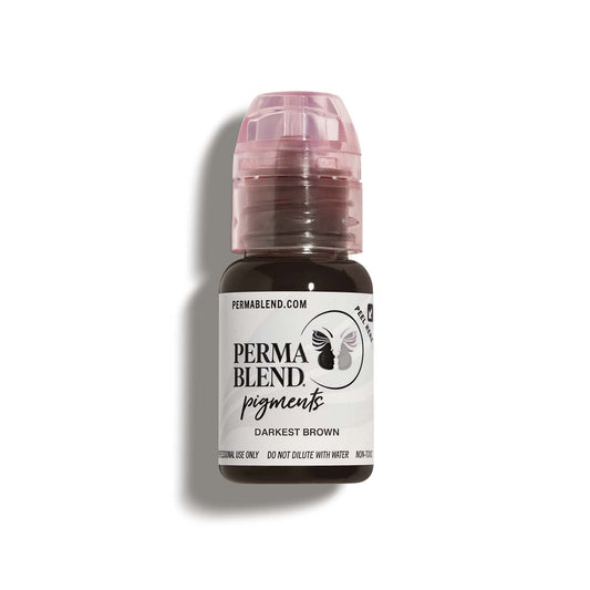 Perma Blend - Darkest Brown - Microblading Ink for Permanent Eyeliner - Professional Tattoo Ink - Dark Black/Brown Tattoo Ink Makeup - Vegan (0.5 oz)