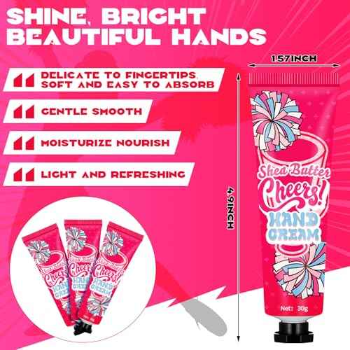 24 Pcs Cheer Team Homecoming Gifts Bulk Hand Cream Lotion Cheerleader Goodie Bag Stuffers Cheerleading Party Favors for Women Football Basketball Season Senior Night Items(Pink)