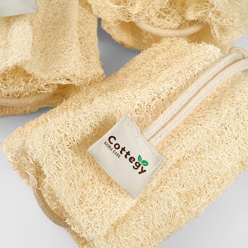 Egyptian Natural Loofah Exfoliating Body Scrubber - Eco-Friendly Bath & Shower loofah Sponge for Face & Body | 100% Natural Real Egyptian loofah, Ideal for Men & Women (1 Count (Pack of 2))